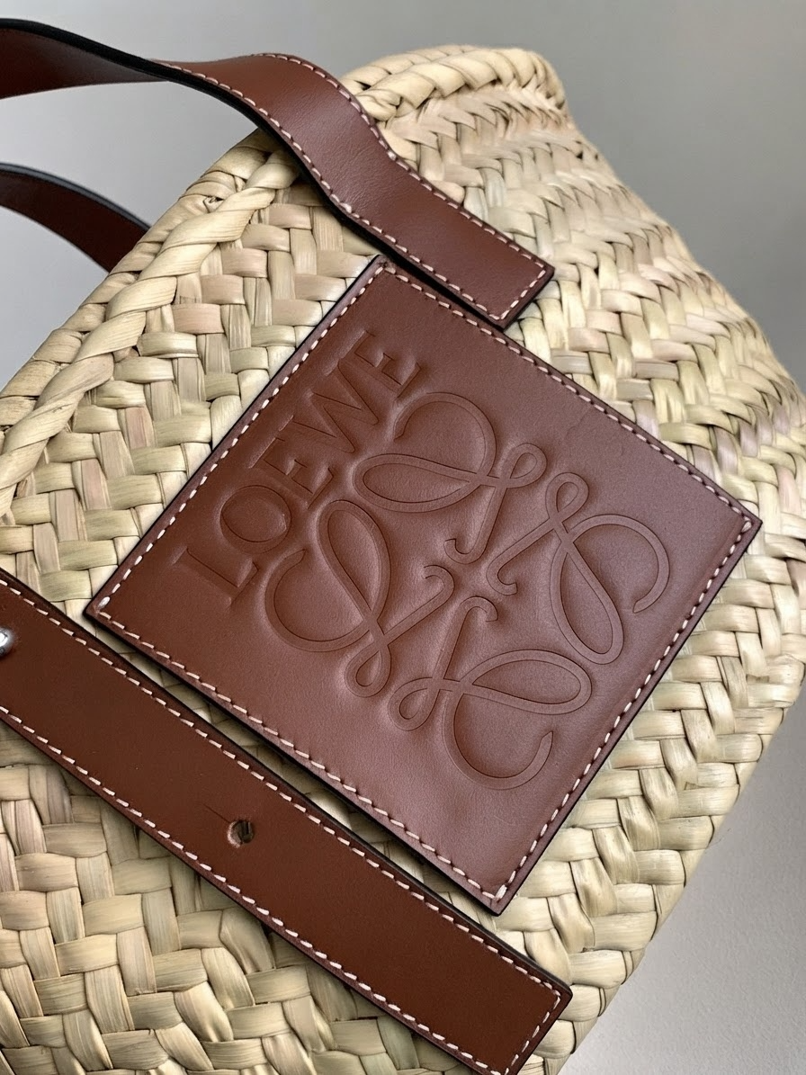 Loewe Anagram Logo Raffia Basket