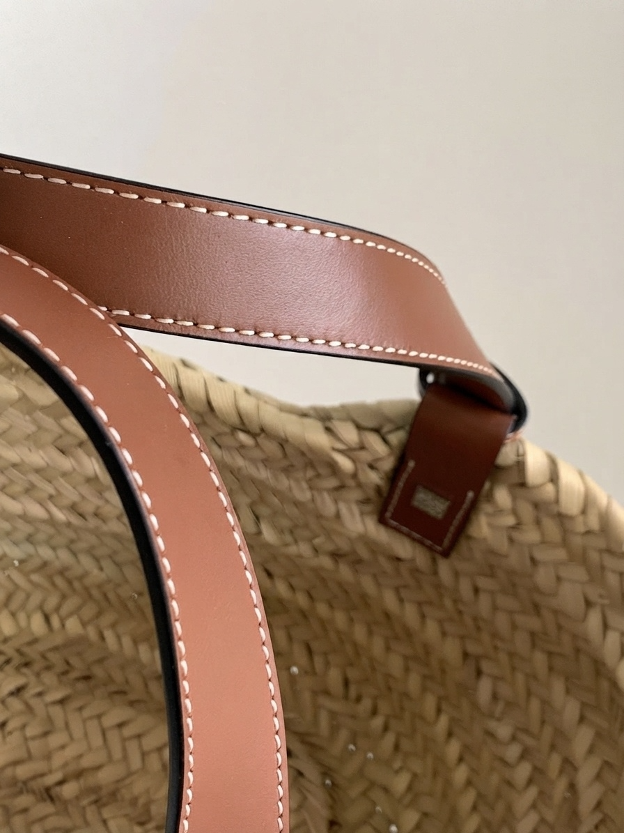 Loewe Anagram Logo Raffia Basket