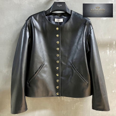 셀린느 24FW 스냅 버튼 램스킨 퓨어 카라 자켓