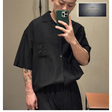 로에베 포켓 아나그램 비스코스 리넨 반팔 셔츠
