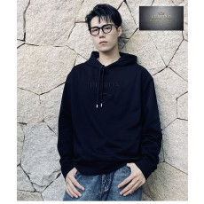 프라다 로고 자수 코튼 후디