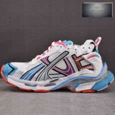 발렌시아가 러너 스니커즈 화이트/다크그린/블루/핑크