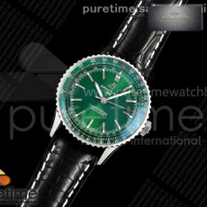 TF공장 브라이틀링 내비타이머 41 그린다이얼 블랙가죽스트랩 Navitimer 41 SS TF 1_1 Best Edition Green Dial on Black Leather St