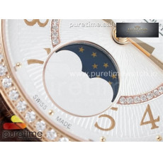 ZF공장 랑데뷰 로골 화이트텍스쳐다이얼 가죽스트랩 Rendez-Vous Moon Medium RG ZF 1_1 Best Edition White Textured Dial Diamo