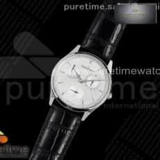 ZF공장 V3 마르쉐 실버다이얼 가죽스트랩 Master Ultra Thin Reserve de Marche SS ZF 1_1 Best Edition White Dial on Bla