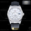 ZF공장 롤렉스 스카이드웰러 스틸 화이트다이얼 러버스트랩 텅스텐 Skydweller 336239 Wt WG_RU White ZF V2 Asia 2824