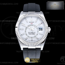 ZF공장 롤렉스 스카이드웰러 스틸 화이트다이얼 러버스트랩 텅스텐 Skydweller 336239 Wt WG_RU White ZF V2 Asia 2824