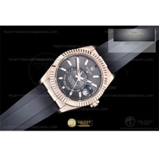 ZF공장 롤렉스 스카이드웰러 로즈골드금통 그레이다이얼 러버스트랩 텅스텐 Skydweller 336235 Wt RG_RU S-Grey ZF V2 Asia 2824