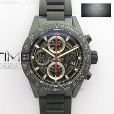 XF공장 칼리버호이어 세라믹 43MM 스켈레톤다이얼 Calibre Heuer 01 Chrono 43mm Ceramic XF 1_1 Best Edition Skeleton Dialo