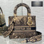 디올 베이지 멀티컬러 Toile de Jouy 레이디 D-LITE 미디엄 백 24*20*11CM
