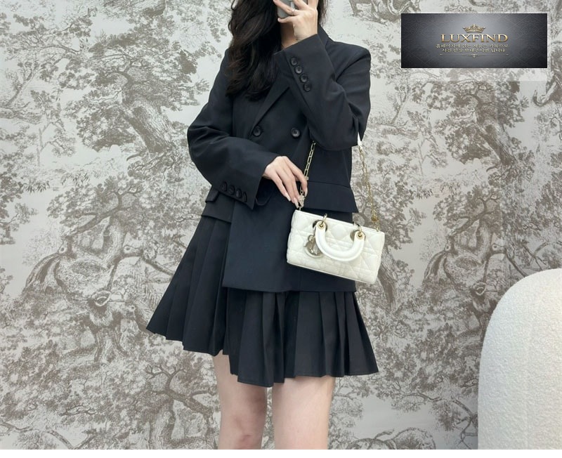 디올 레이디 D-조이 미니 백 라떼 까나쥬