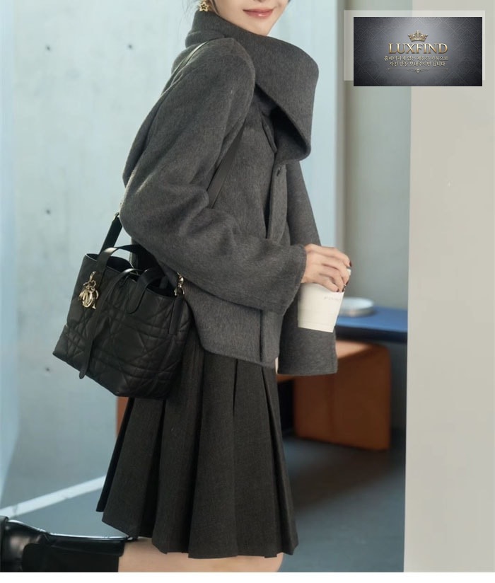 디올 뚜주흐 스몰 버티컬 토트백 블랙 매크로까나쥬