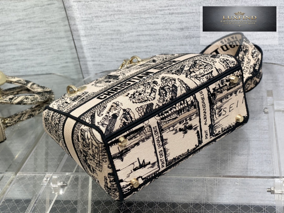 디올 Plan de Paris 레이디 D-LITE 미디엄 백 24*20*11CM