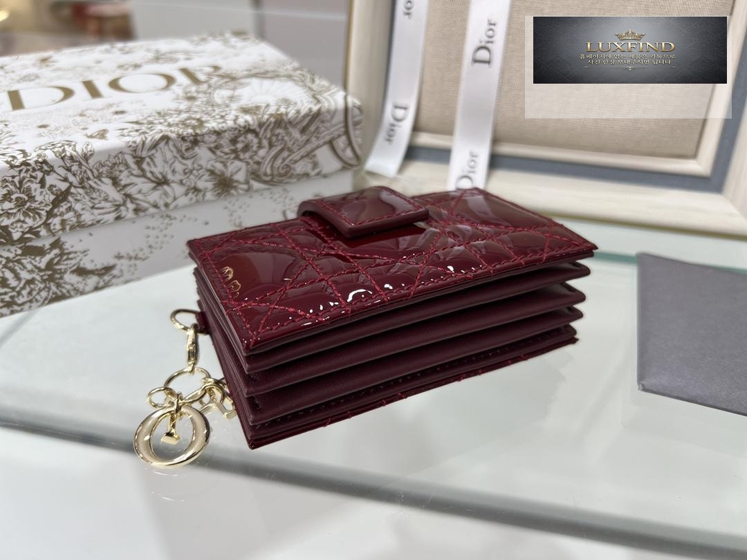 Dior Patent 5 Gusset Card Horder