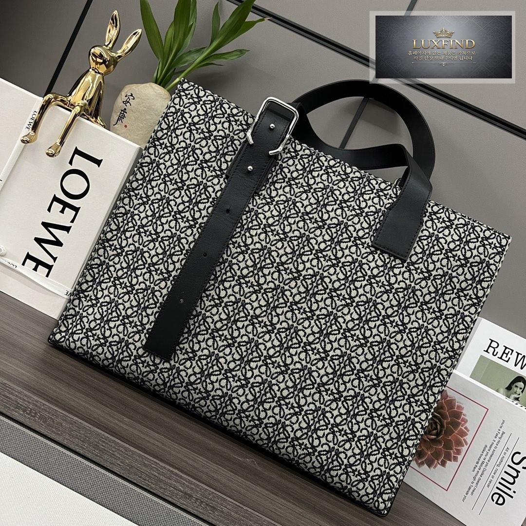 Loewe Anagram Embellished Cotton Blend Tote