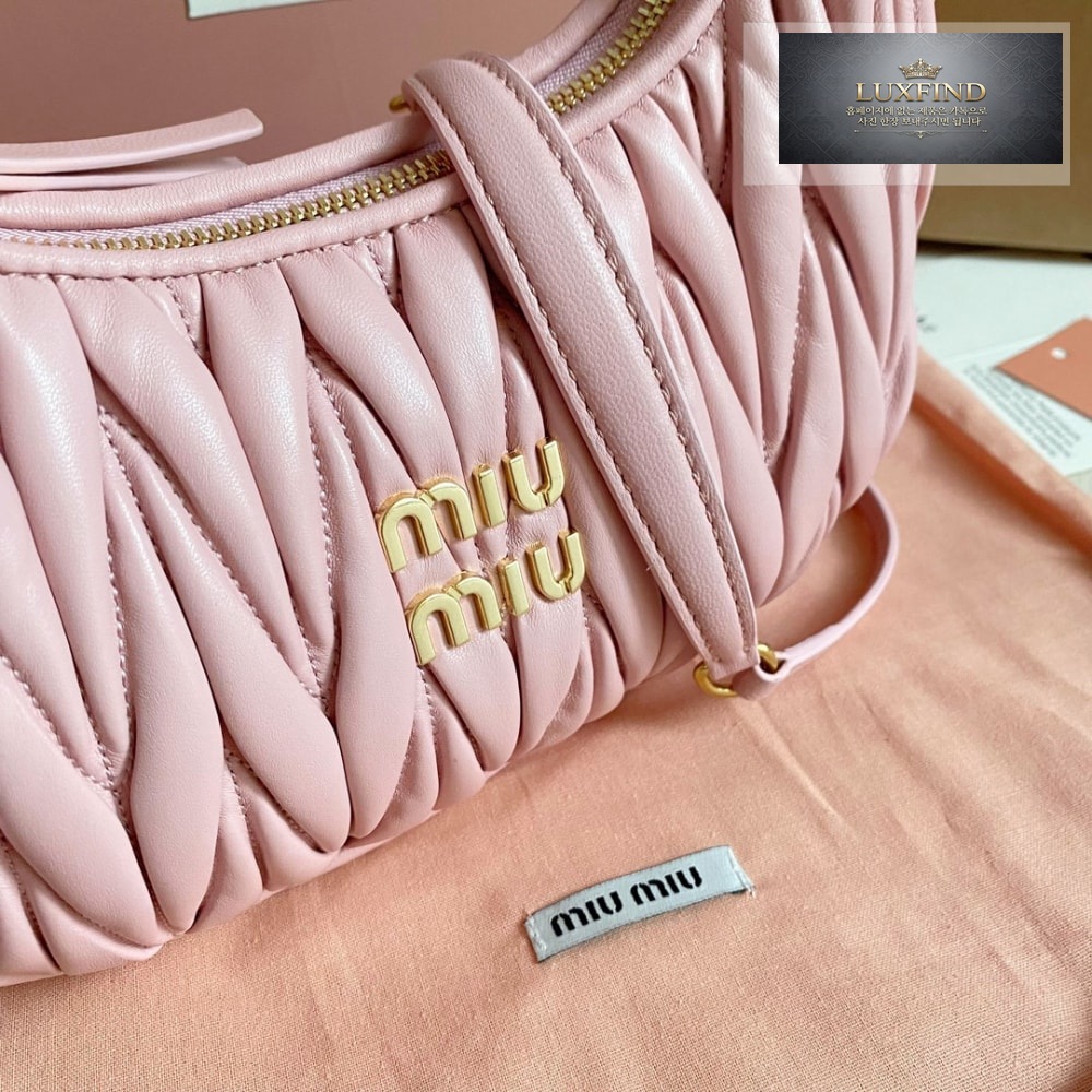 Miu Miu Wander Matelasse Nappa Leather Hobo