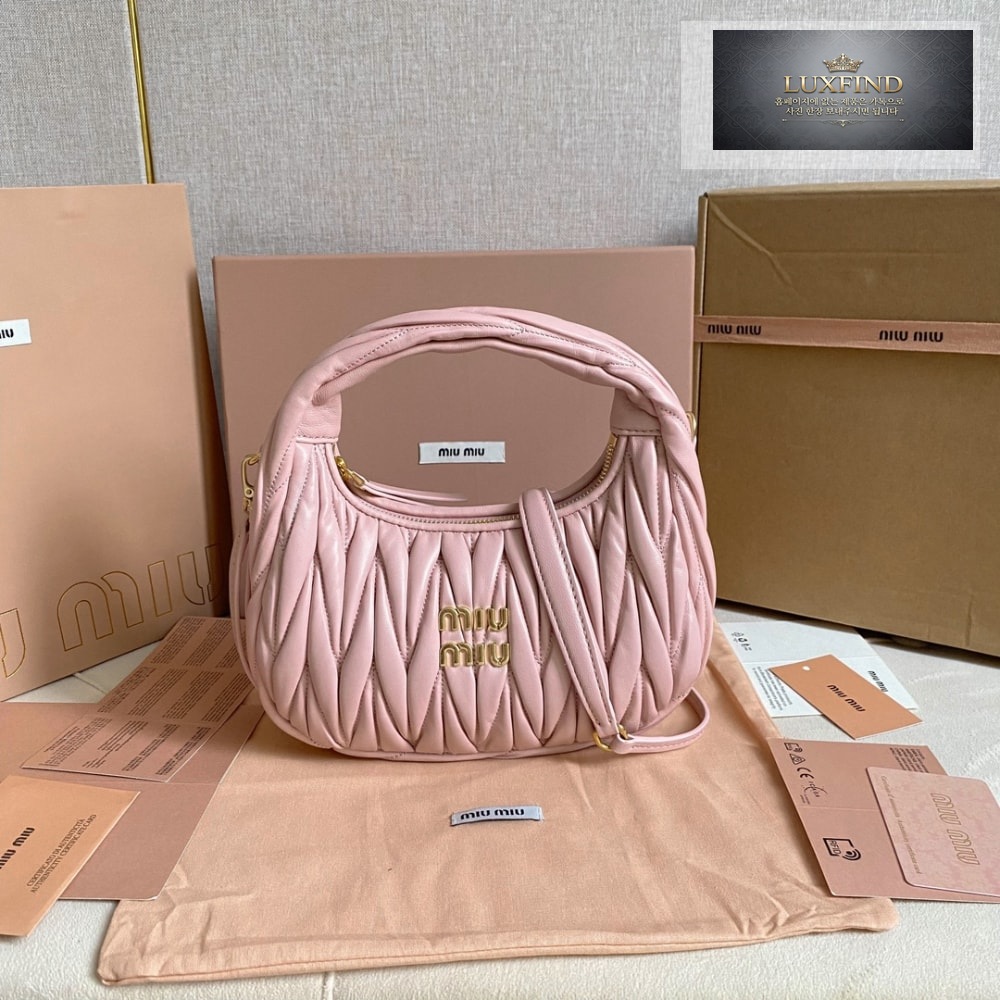 Miu Miu Wander Matelasse Nappa Leather Hobo