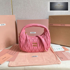 Miu Miu Wander Matelasse Nappa Leather Hobo