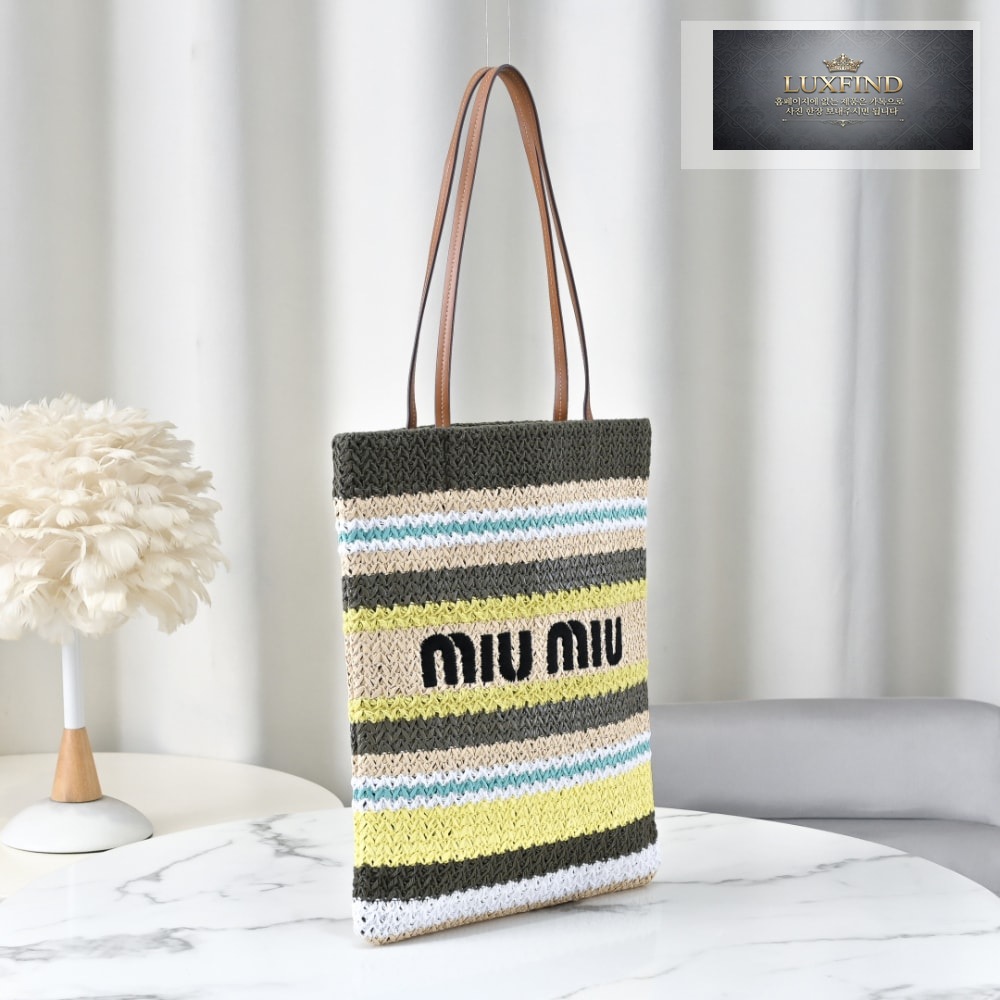 Miu Miu Raffia Woven Tote