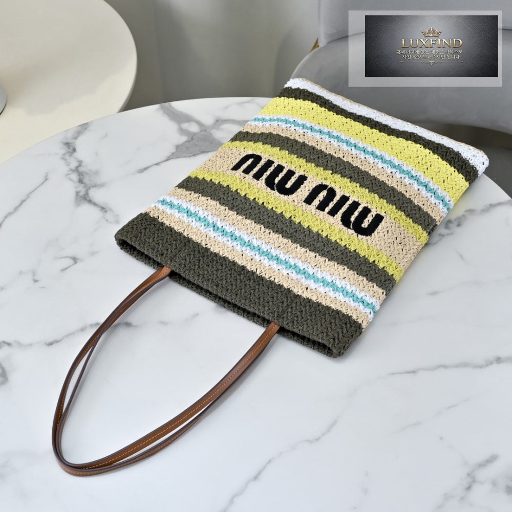 Miu Miu Raffia Woven Tote