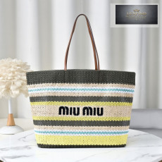 Miu Miu Raffia Woven Tote