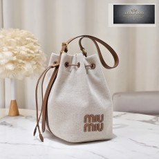 Miu Miu Canvas Leather Bucket