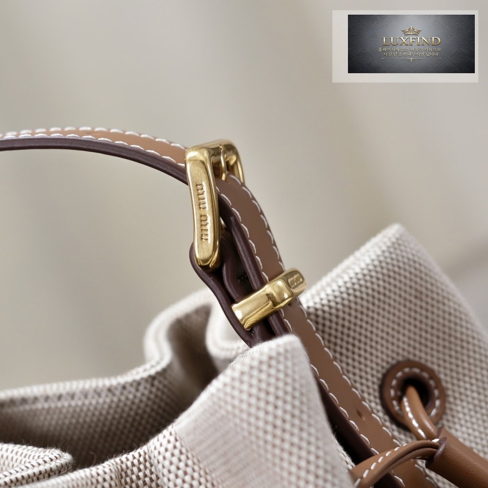 Miu Miu Canvas Leather Bucket