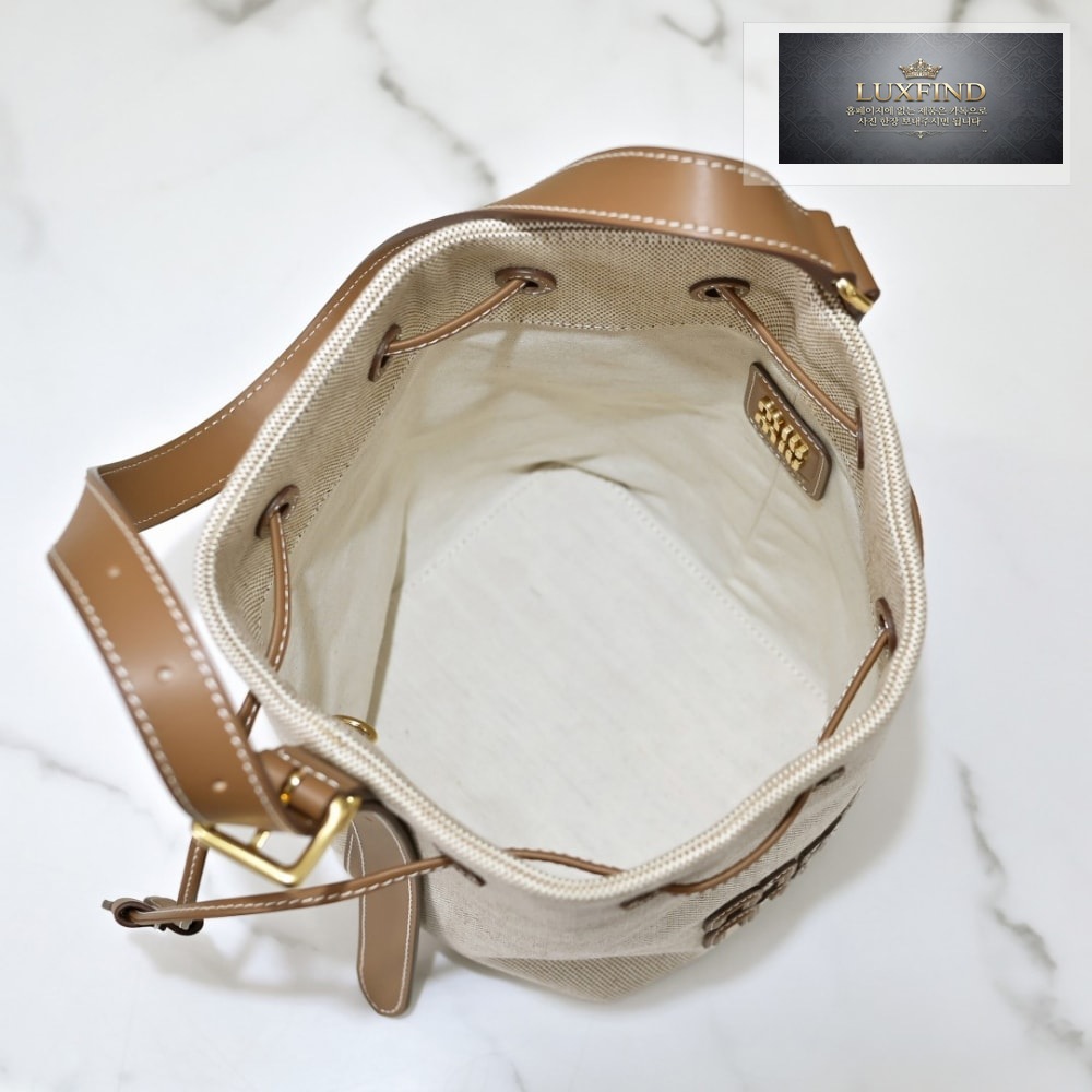 Miu Miu Canvas Leather Bucket