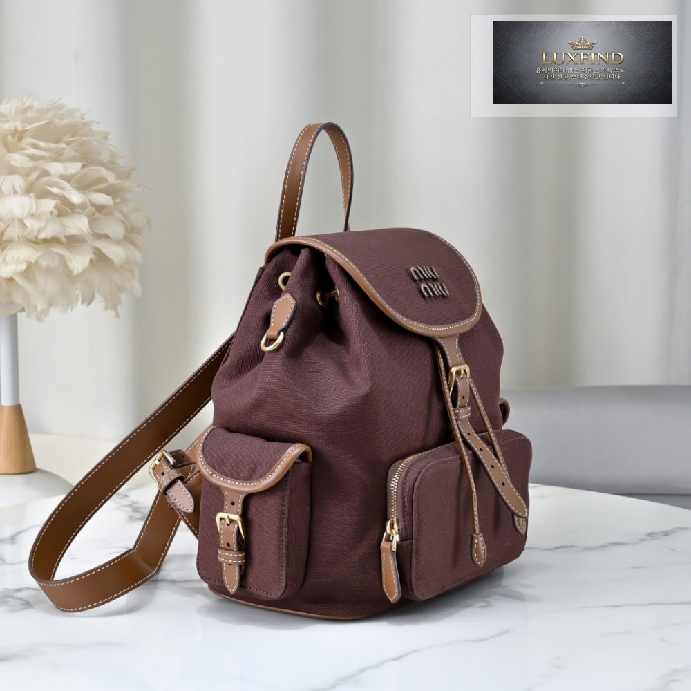 Miu Miu Canvas And Leather Backpack