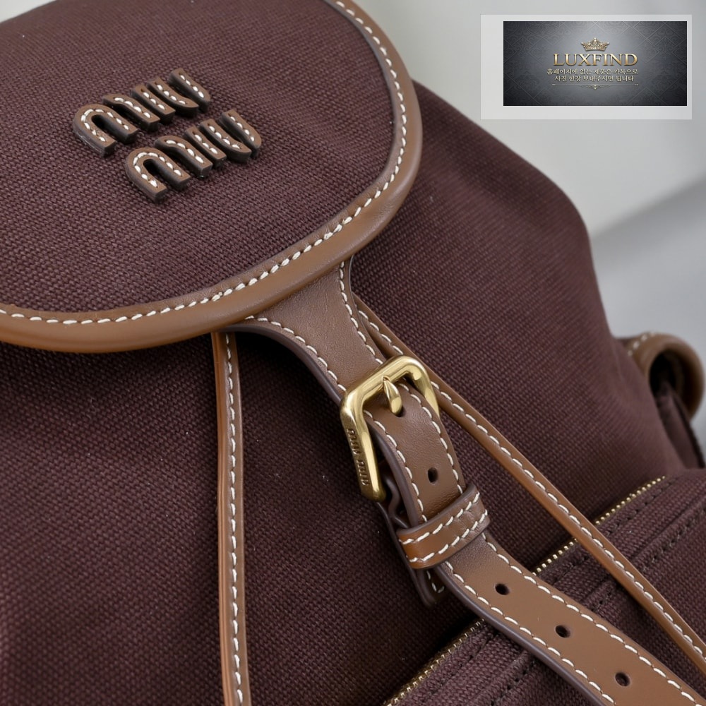 Miu Miu Canvas And Leather Backpack