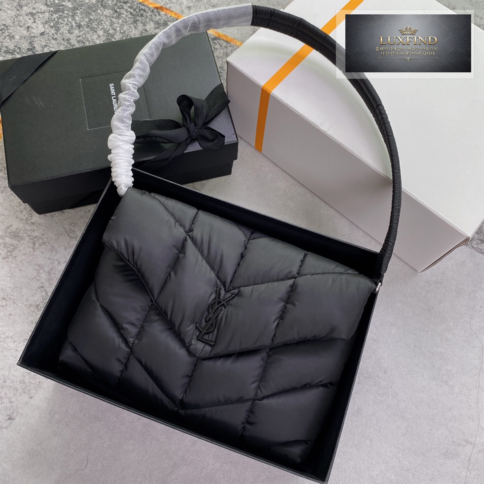 생로랑 에코 나일론 YSL 푸퍼 메신저 백 34*27*12CM