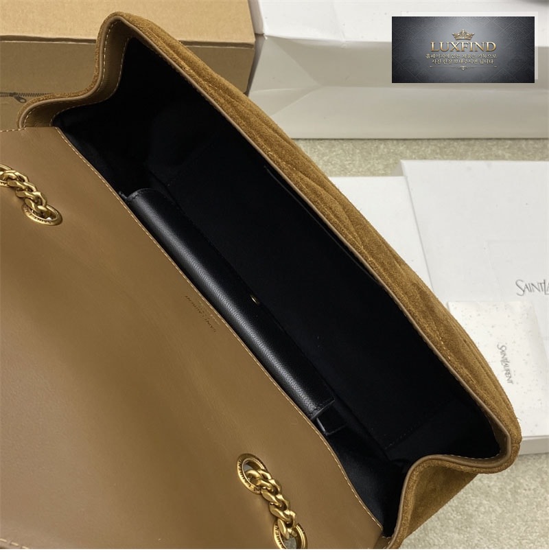 생로랑 마틀라세 스웨이드 루루 스몰 백 베이지 801437