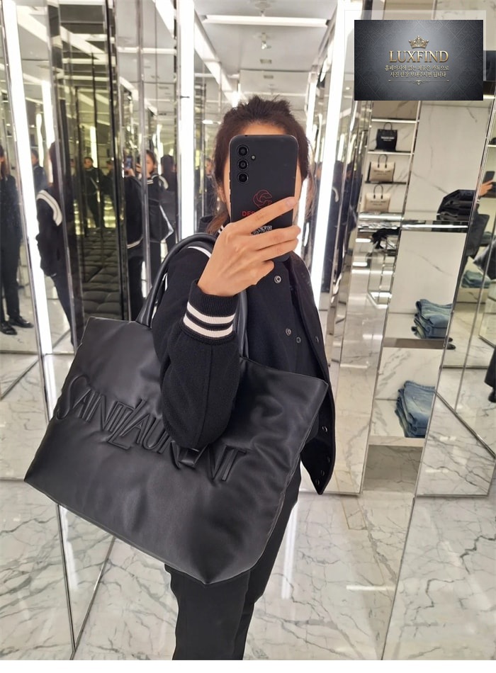 생로랑 나파 램스킨 퀼팅 토트백