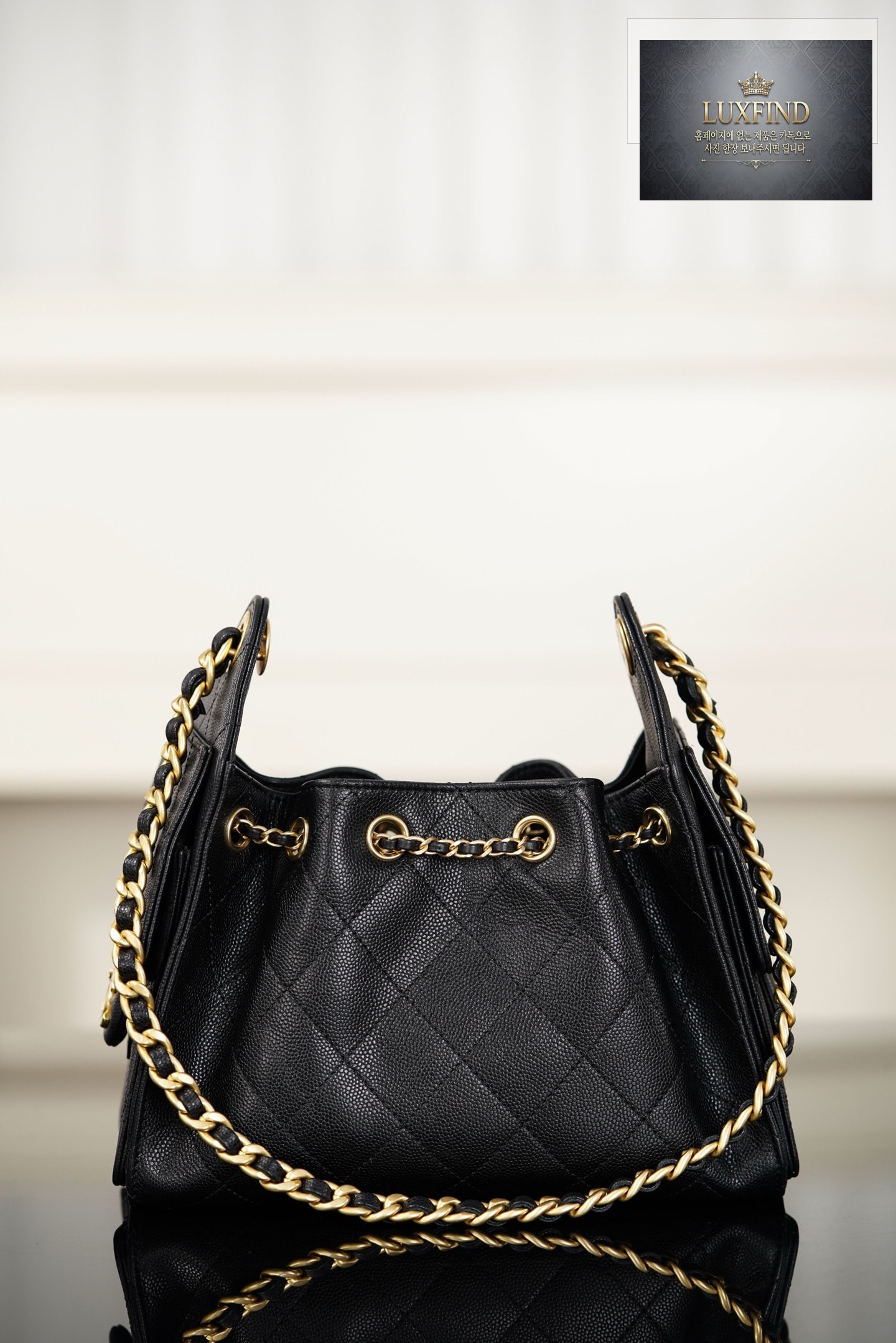 샤넬 26C 25 호보백 미니 블랙 금장