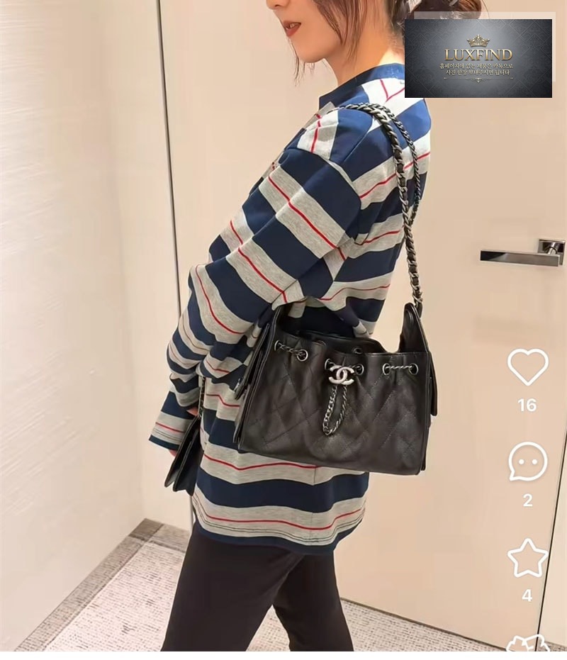 샤넬 26C 25백 미니 블랙 실버메탈