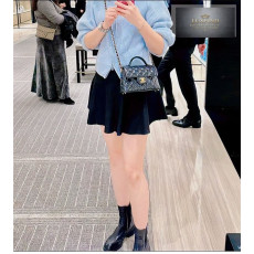 샤넬 25p 탑핸들 골드 메탈 스몰 플랩 백