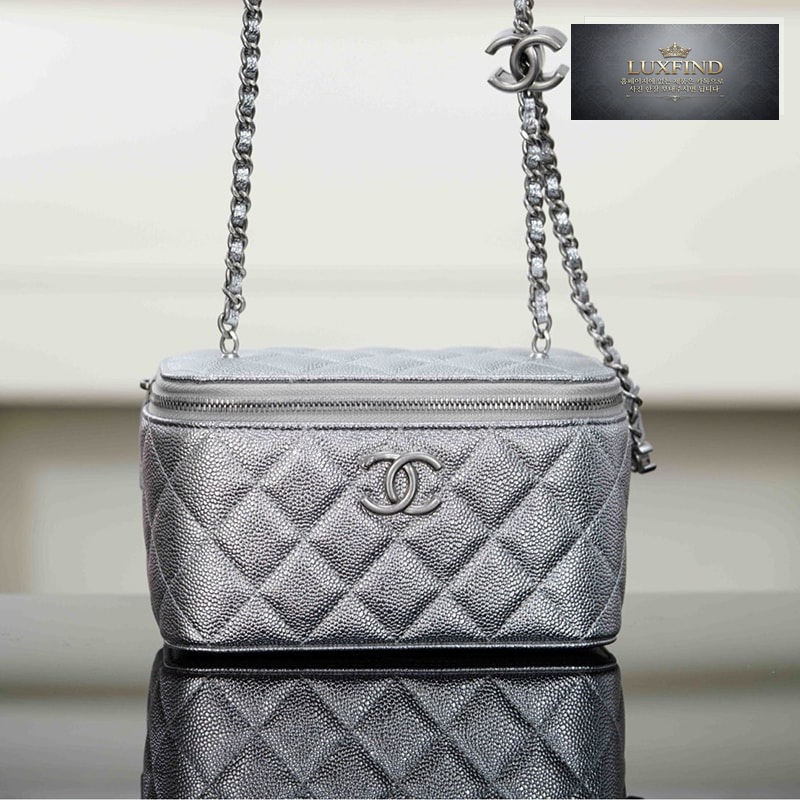 샤넬 25B 스몰 베니티 체인백 실버