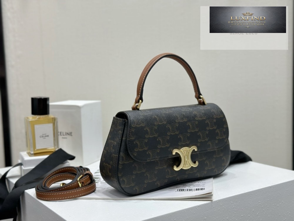 Celine Teen Lola Triomphe Canvas and Calfskin