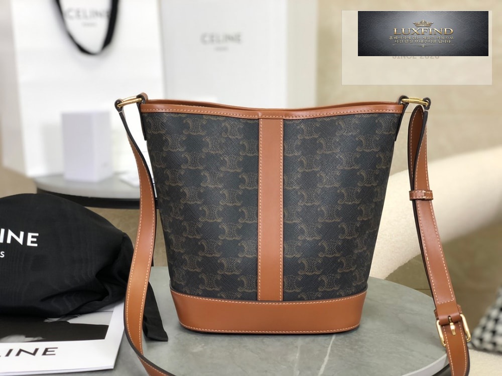 Celine Small Bucket Triomphe Canvas & Calfskin