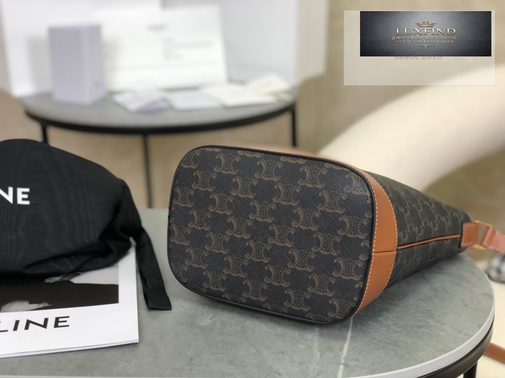 Celine Small Bucket Triomphe Canvas & Calfskin
