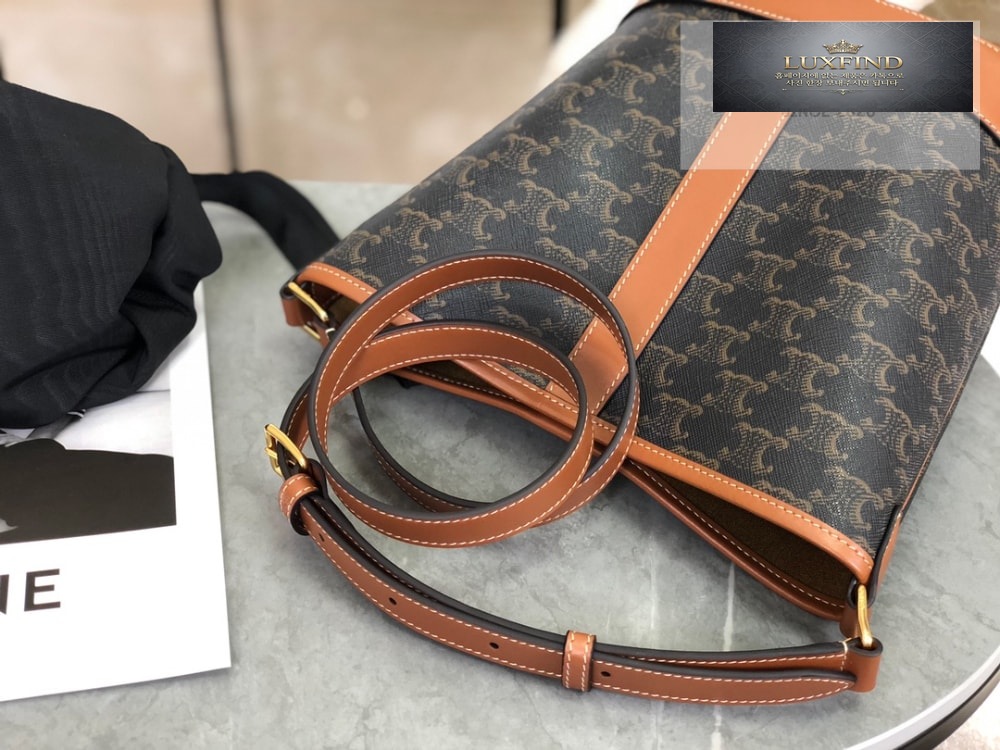 Celine Small Bucket Triomphe Canvas & Calfskin