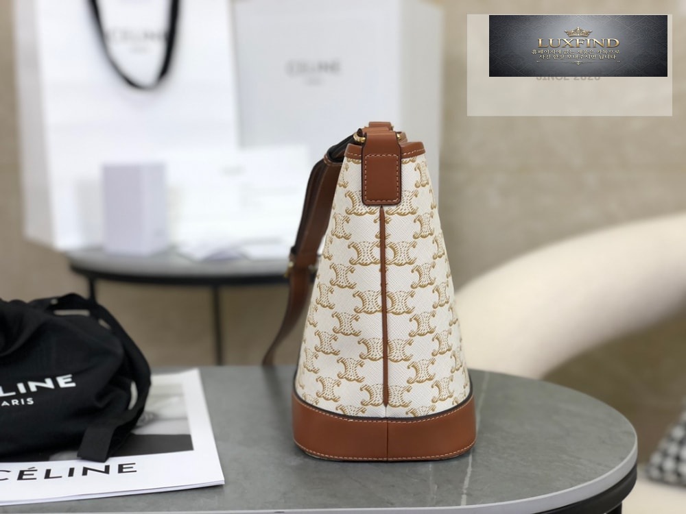 Celine Small Bucket Triomphe Canvas & Calfskin