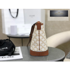Celine Small Bucket Triomphe Canvas & Calfskin
