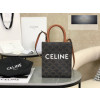 Celine Mini Vertical Cabas In Triomphe Canvas and Calfskin