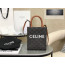 Celine Mini Vertical Cabas In Triomphe Canvas and Calfskin
