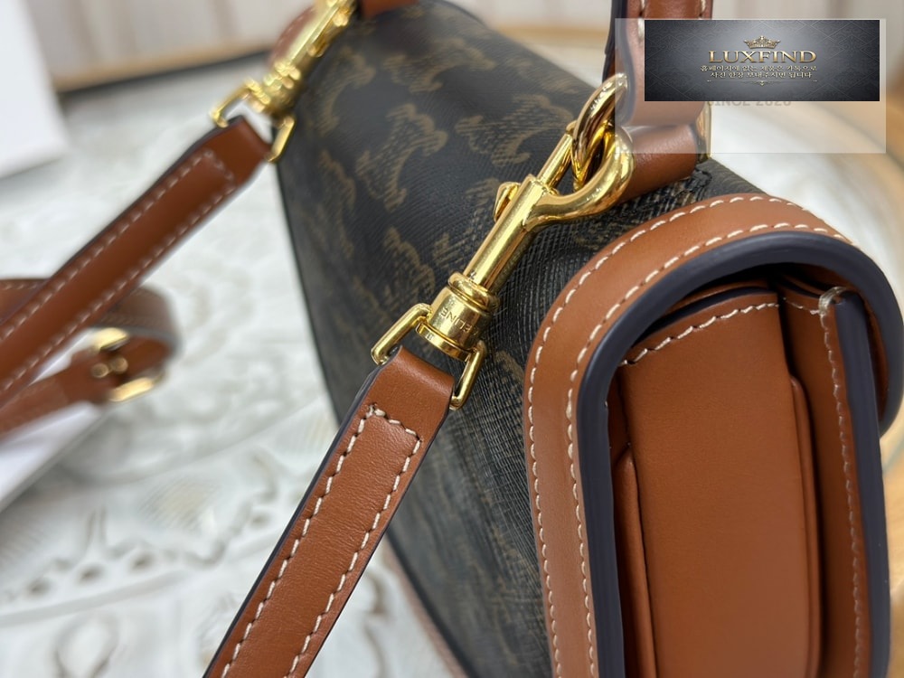 Celine Mini Clea Vesace Canvas & Calfskin