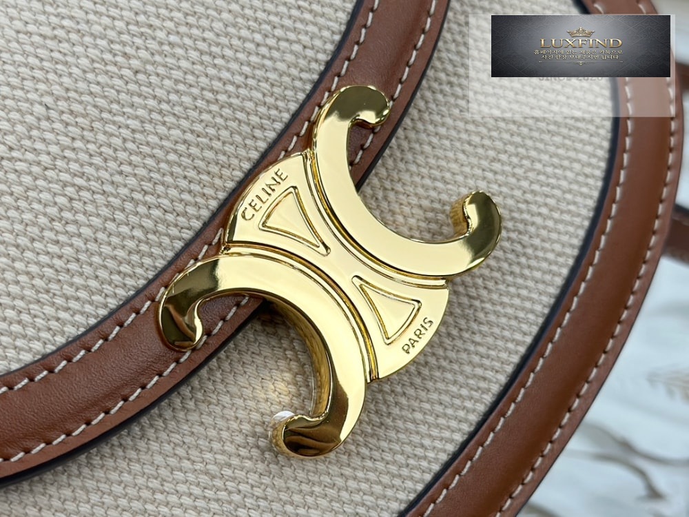 Celine Mini Clea Vesace Canvas & Calfskin