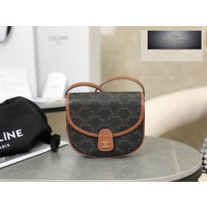 Celine Mini Besace Triomphe Canvas and Calfskin