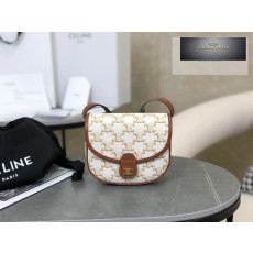 Celine Mini Besace Triomphe Canvas and Calfskin