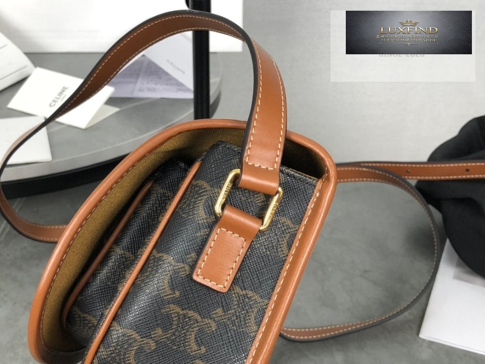 Celine Folco bag in Triomphe Canvas and Calfskin